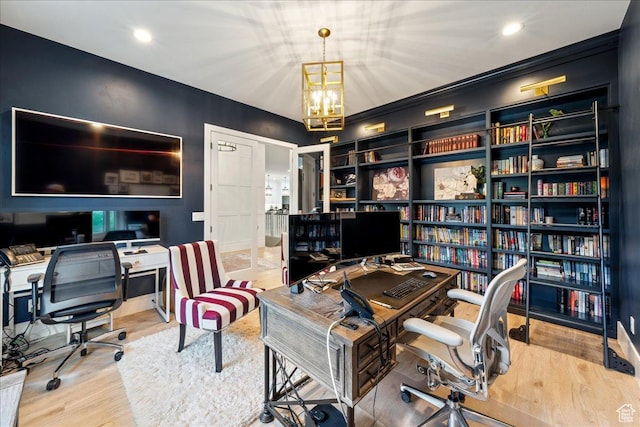 684 S 990 W, Hurricane, UT 84737 - office space featuring wood finished floors and a chandelier