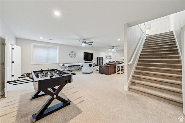 684 S 990 W, Hurricane, UT 84737 - game room featuring recessed lighting, carpet, and ceiling fan