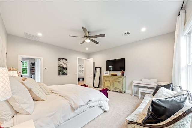 684 S 990 W, Hurricane, UT 84737 - bedroom featuring light carpet, baseboards, a ceiling fan, and recessed lighting