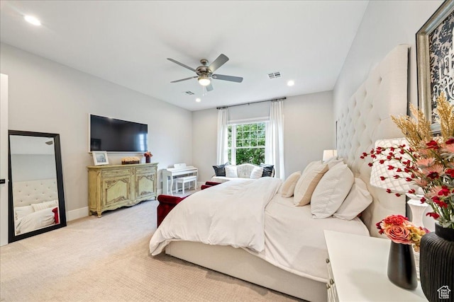 684 S 990 W, Hurricane, UT 84737 - bedroom featuring light colored carpet, a ceiling fan, recessed lighting, and baseboards