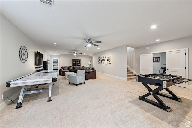 684 S 990 W, Hurricane, UT 84737 - rec room featuring baseboards, recessed lighting, carpet floors, and ceiling fan