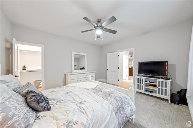 684 S 990 W, Hurricane, UT 84737 - bedroom featuring carpet, a ceiling fan, and connected bathroom