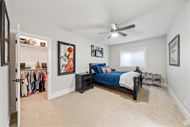 684 S 990 W, Hurricane, UT 84737 - carpeted bedroom featuring a spacious closet, baseboards, a closet, and a ceiling fan
