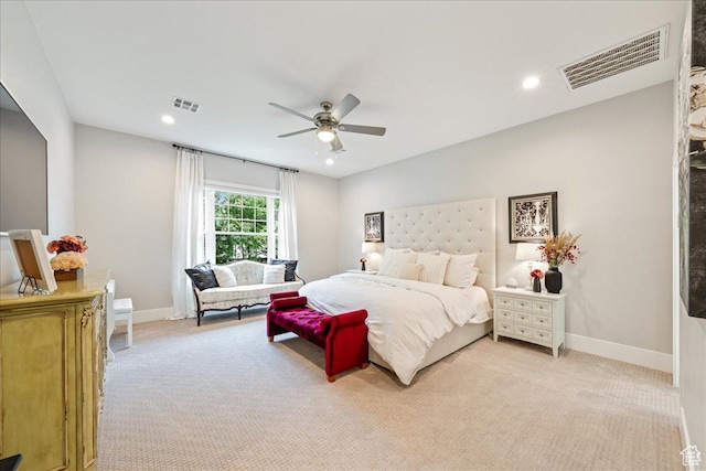 684 S 990 W, Hurricane, UT 84737 - bedroom featuring light colored carpet, baseboards, a ceiling fan, and recessed lighting