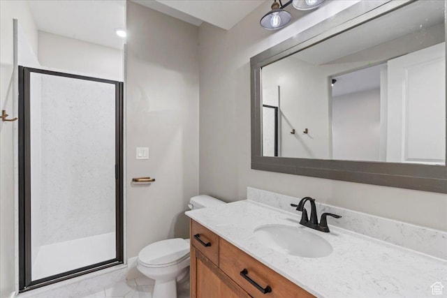 916 Country Ln, Farmington, UT 84025 - full bathroom with a shower stall, vanity, toilet, and tile patterned flooring