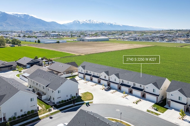 aerial perspective of suburban area featuring mountains