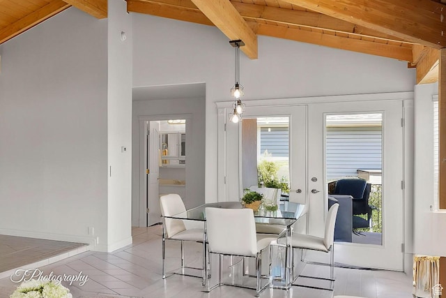 180 N 1100 E Unit 116, Washington, UT 84780 - tiled dining area with french doors and wood ceiling