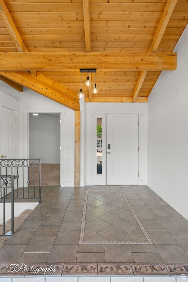 180 N 1100 E Unit 116, Washington, UT 84780 - foyer featuring wood ceiling, tile patterned flooring, and baseboards