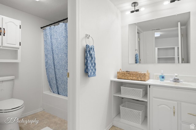 180 N 1100 E Unit 116, Washington, UT 84780 - full bathroom featuring toilet, vanity, baseboards, shower / tub combo with curtain, and tile patterned floors