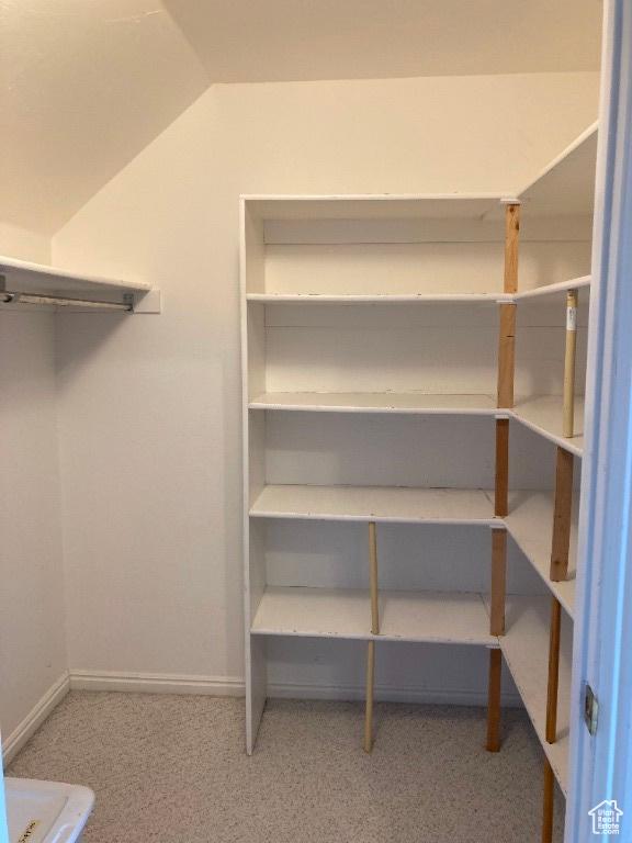 spacious closet featuring vaulted ceiling