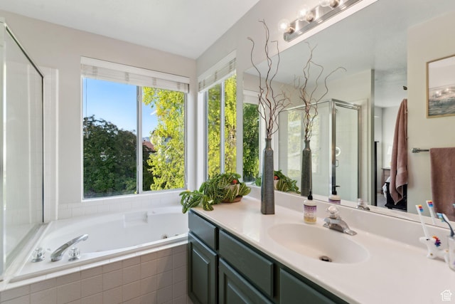 1298 E 5875 S, Ogden, UT 84405 - full bath featuring a shower stall, vanity, and a jetted tub
