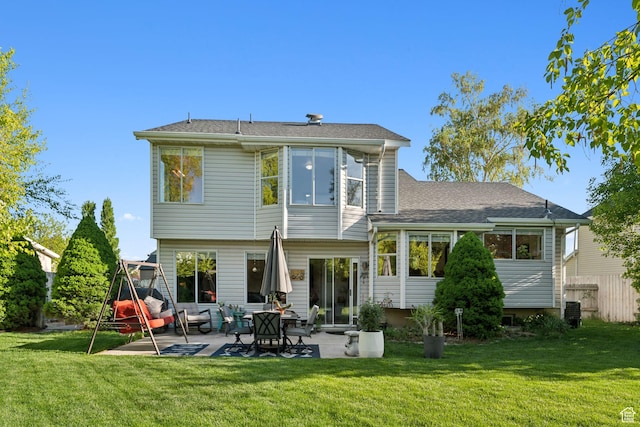 1298 E 5875 S, Ogden, UT 84405 - back of property featuring a patio and a shingled roof