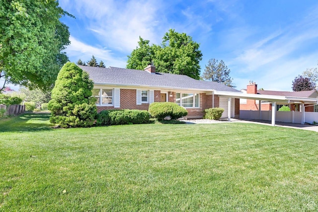 1375 E 3100th St S, Ogden, UT 84403 - ranch-style home featuring a chimney and brick siding