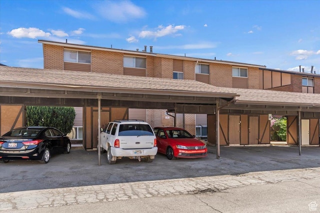 view of covered parking lot