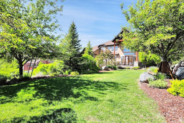 view of grassy yard