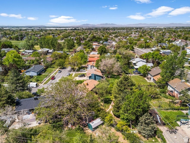 aerial perspective of suburban area featuring mountains
