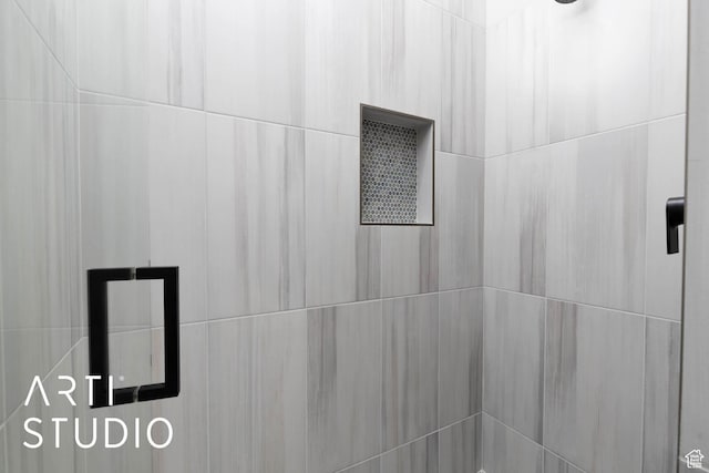 bathroom view of a tile shower
