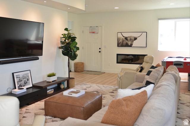 4901 N Eagle Nest Ln, Lehi, UT 84043 - living area with wood finished floors and recessed lighting