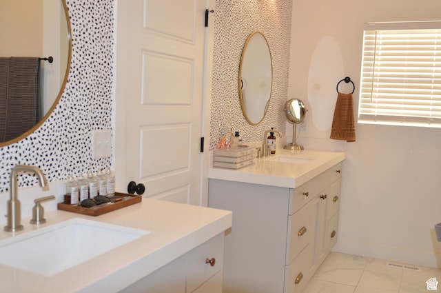 4901 N Eagle Nest Ln, Lehi, UT 84043 - bathroom with vanity and decorative backsplash