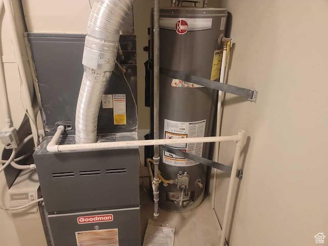 4520 S Ridgeline Dr, Washington Terrace, UT 84405 - utility room featuring water heater and heating unit