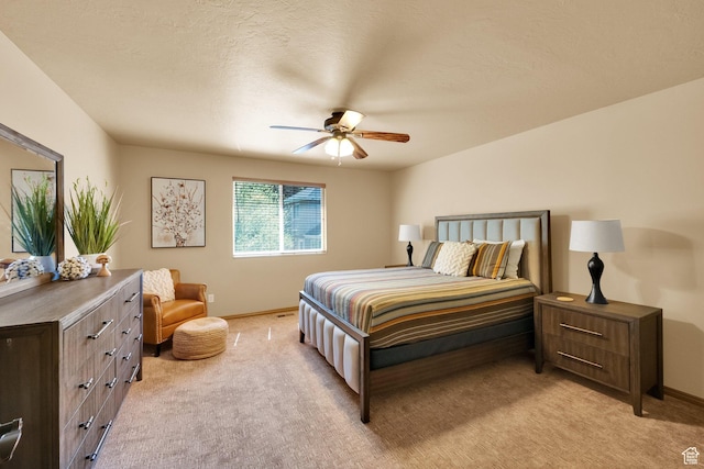 8135 S Clover Spring Ln E, Cottonwood Heights, UT 84121 - bedroom with light colored carpet, baseboards, and ceiling fan
