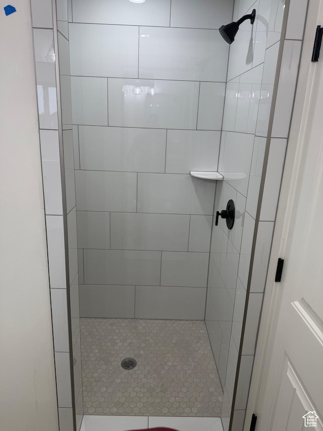 bathroom with a stall shower