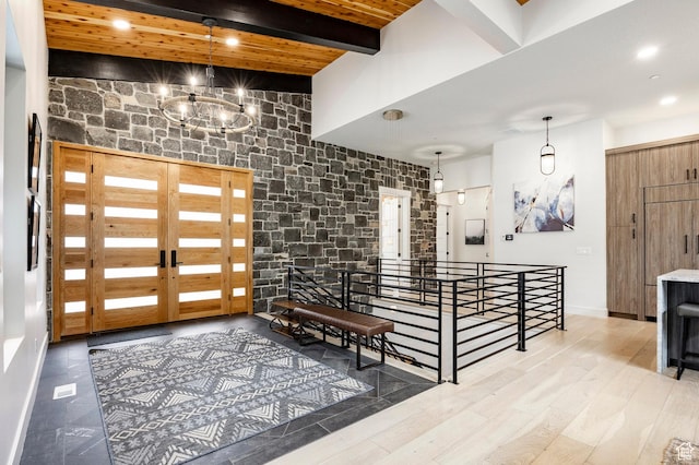 9335 N Canopy Ln E, Sundance, UT 84604 - welcome area featuring beamed ceiling and recessed lighting