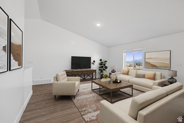 309 N 2350 E Unit 01, Spanish Fork, UT 84660 - living room with wood finished floors, recessed lighting, and high vaulted ceiling