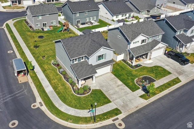 aerial perspective of suburban area
