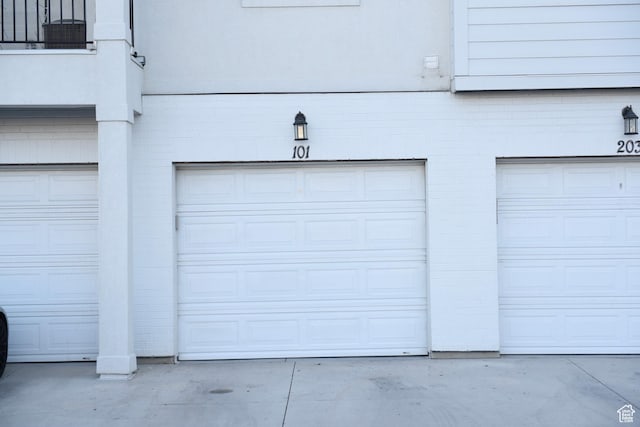 view of garage