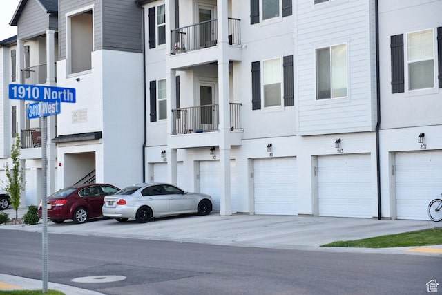 view of building exterior with a garage