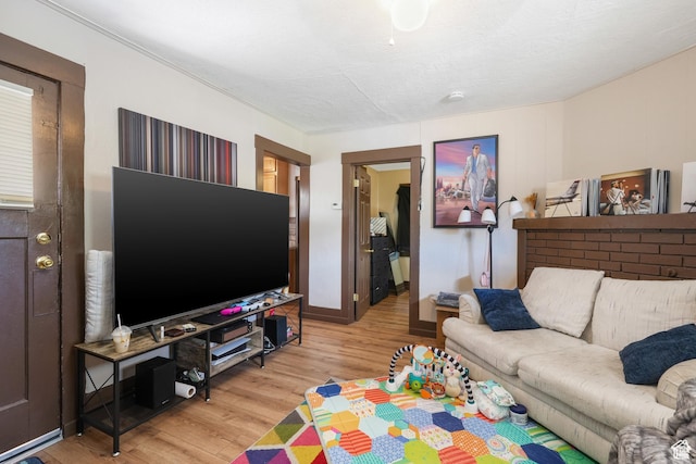 living room with wood finished floors