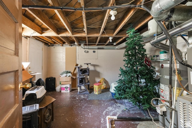 view of unfinished basement