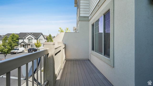 balcony featuring a residential view