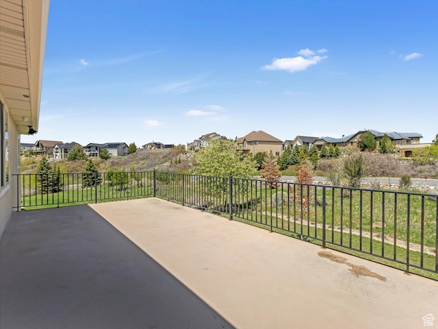 view of patio with a residential view