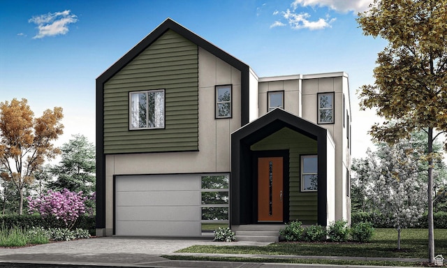 modern home with a garage