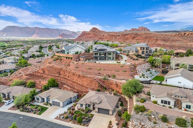 1668 W Lakota Dr, St George, UT 84770 - aerial view of residential area featuring a mountain backdrop
