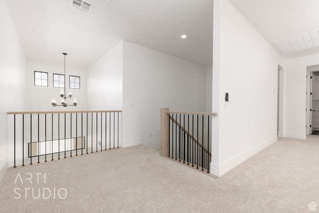 3855 S Kennedy Ln, Washington, UT 84780 - hall featuring a chandelier, carpet floors, baseboards, and recessed lighting