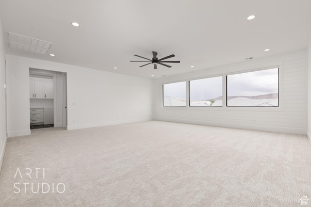 3855 S Kennedy Ln, Washington, UT 84780 - empty room with light colored carpet, recessed lighting, and a ceiling fan