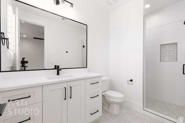 3855 S Kennedy Ln, Washington, UT 84780 - bathroom with toilet, tiled shower, and vanity