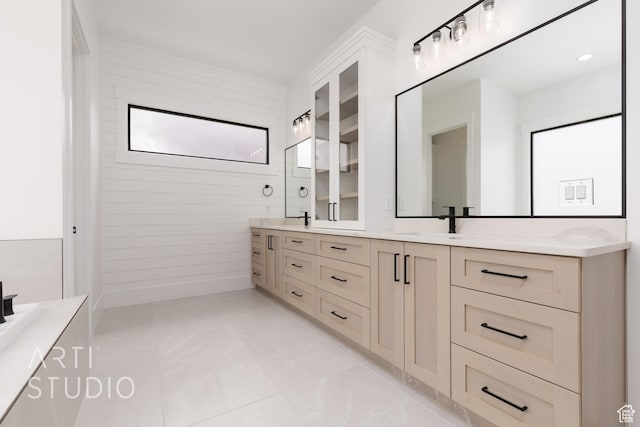 3855 S Kennedy Ln, Washington, UT 84780 - bathroom with double vanity and marble finish floors