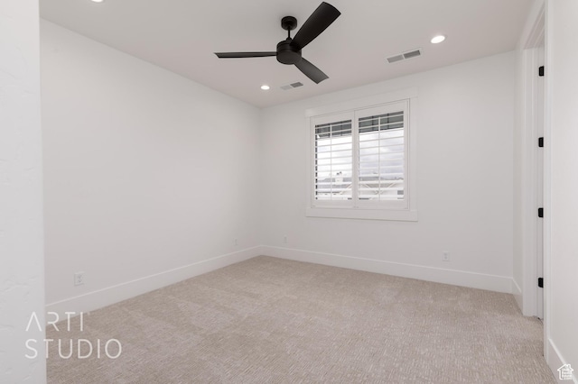 3855 S Kennedy Ln, Washington, UT 84780 - carpeted spare room with ceiling fan, baseboards, and recessed lighting
