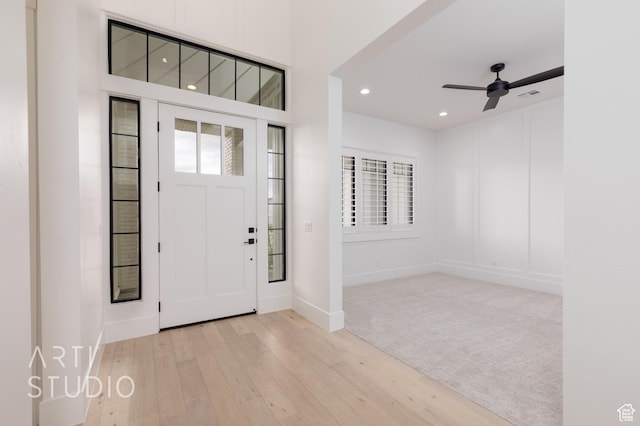 3855 S Kennedy Ln, Washington, UT 84780 - foyer with wood finished floors, recessed lighting, a ceiling fan, and baseboards