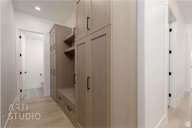 3855 S Kennedy Ln, Washington, UT 84780 - mudroom featuring light wood-style flooring, baseboards, and recessed lighting