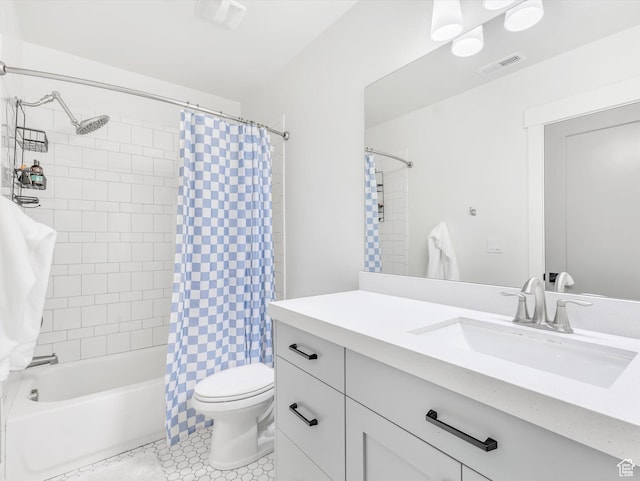 11896 S Verde View Cv, Riverton, UT 84065 - full bath featuring vanity, shower / bathtub combination with curtain, and tile patterned floors