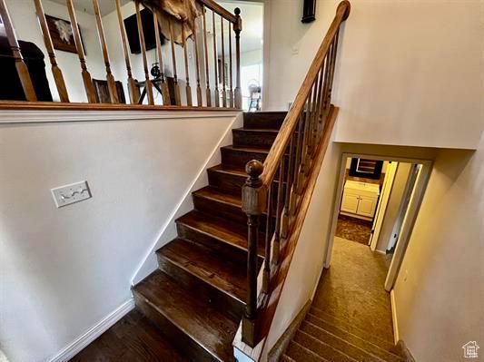 1204 Nashua Cir, Soda Springs, ID 83276 - staircase featuring baseboards