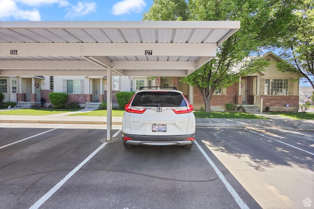 view of covered parking lot