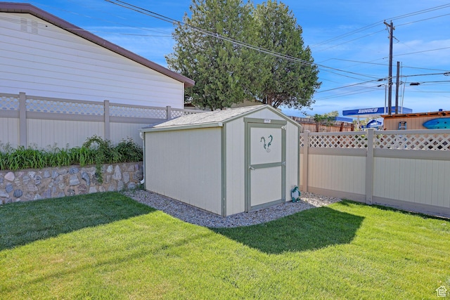 view of shed