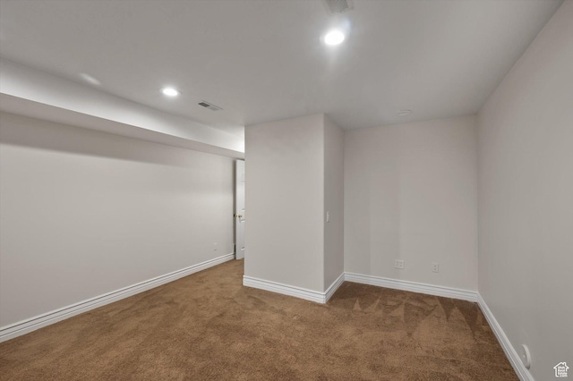 6721 S Costa Cv E, Cottonwood Heights, UT 84121 - below grade area with carpet flooring, baseboards, and recessed lighting