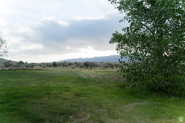 view of undeveloped land with mountains and rural landscape